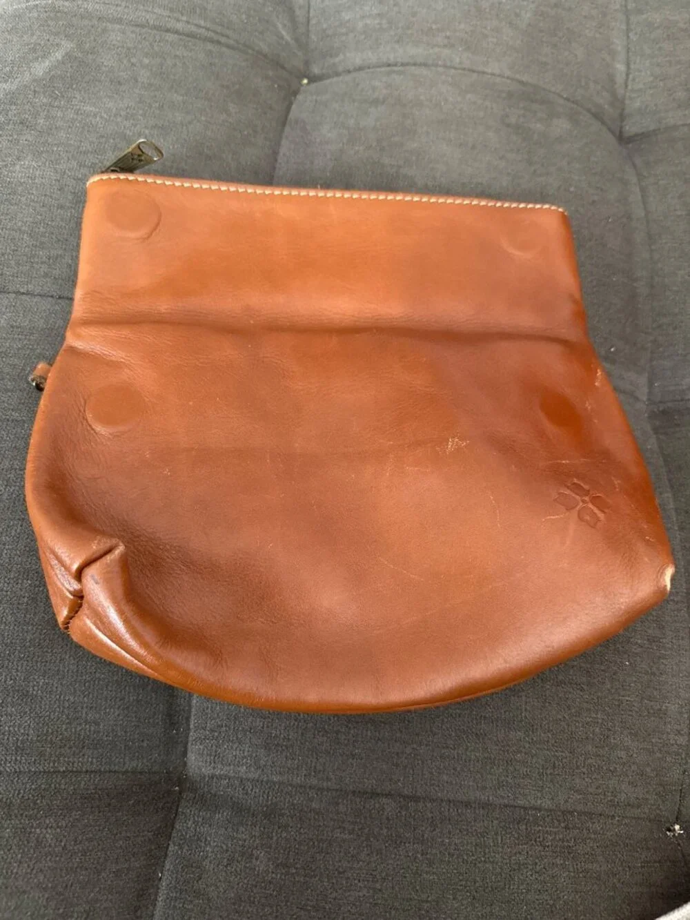 Patricia Nash Valerie Fold over Wristlet Clutch Brown Leather Purse